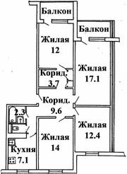 Продам срочно 4-комнатную 3 минуты от метро